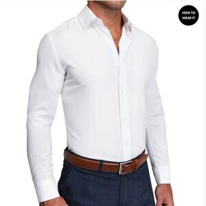 State and Liberty "Springer" Solid White Dress Shirt Medium